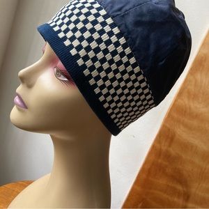 Vintage mod check 60s 70s Roffe ski cap hat